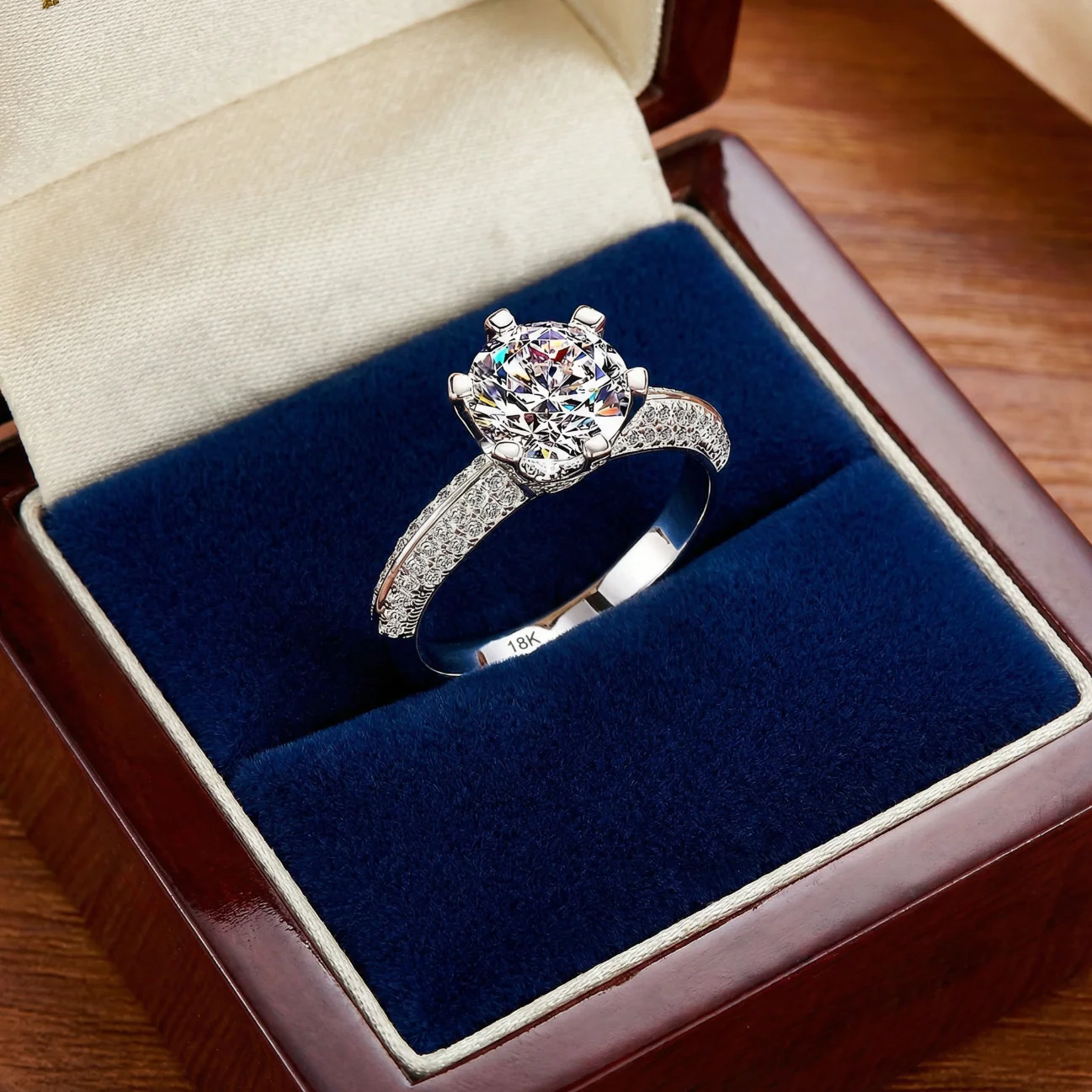 The Classic Pavé Solitaire Ring